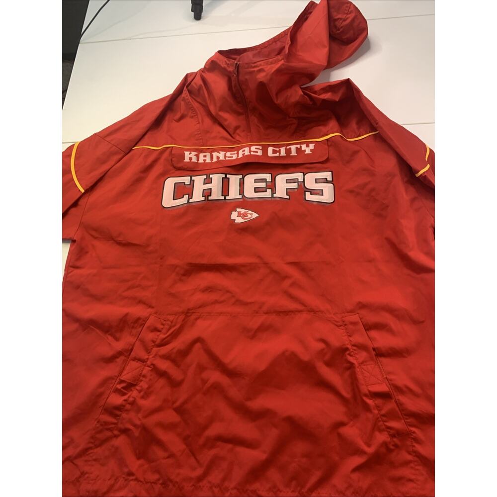 Reebok Kansas City Chiefs 1/4 Zip Windbreaker Jacket Mens Small
